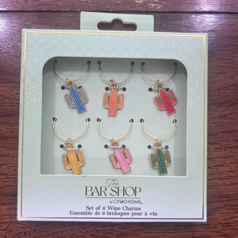 The Bar Shop Cactus-Themed Items are Wine Glass Charms